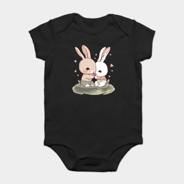I Love You Rabbit Baby Bodysuit by animegirlnft